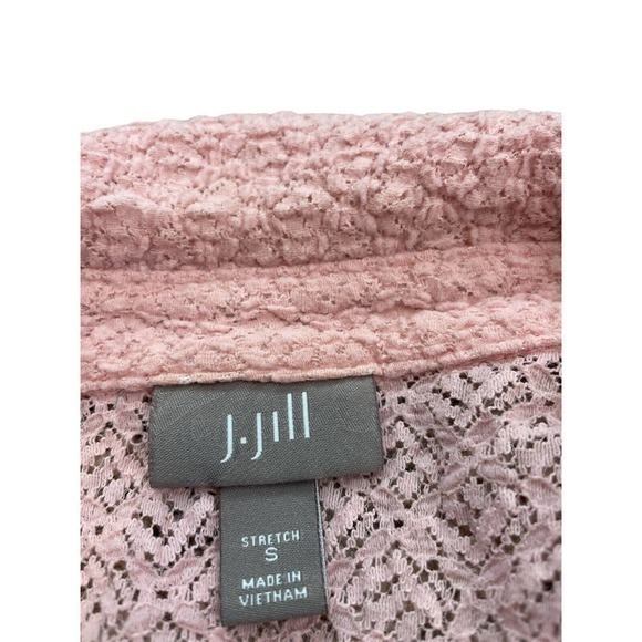 J. Jill Stretch Lace Pink Long Sleeve Button Down Shirt Size Small‎ - Picture 6 of 6